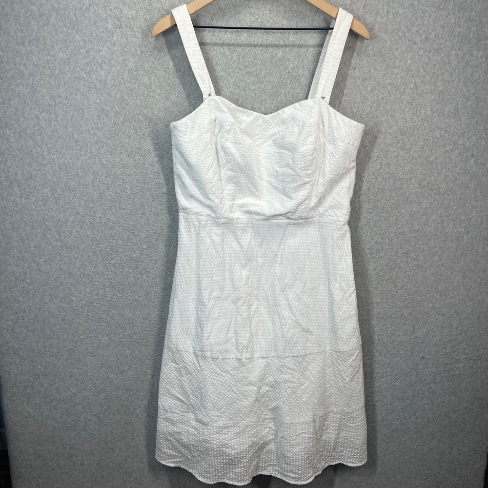 Vineyard Vines Kentucky Derby 145th Dress Womens 12 White‎ Seersucker EUC